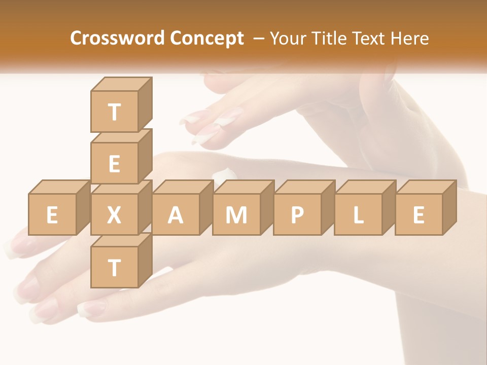 A Woman's Hands With White Nail Polish On Them PowerPoint Template