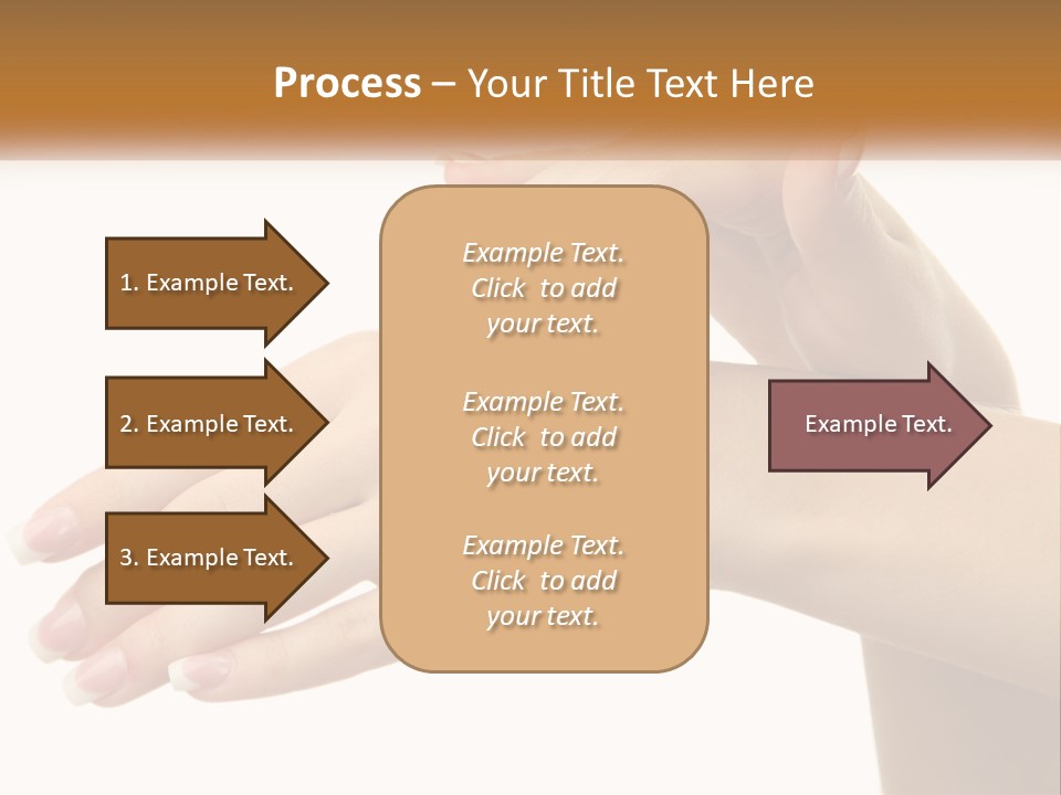 A Woman's Hands With White Nail Polish On Them PowerPoint Template