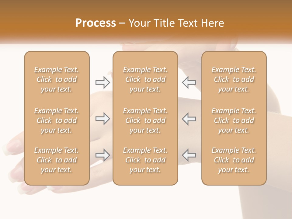 A Woman's Hands With White Nail Polish On Them PowerPoint Template