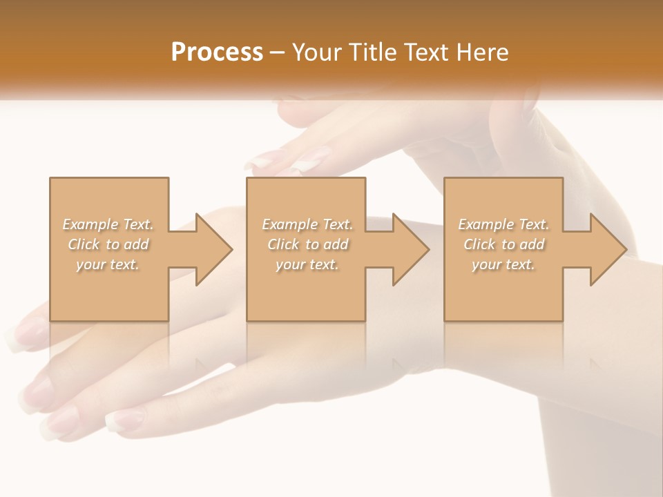 A Woman's Hands With White Nail Polish On Them PowerPoint Template