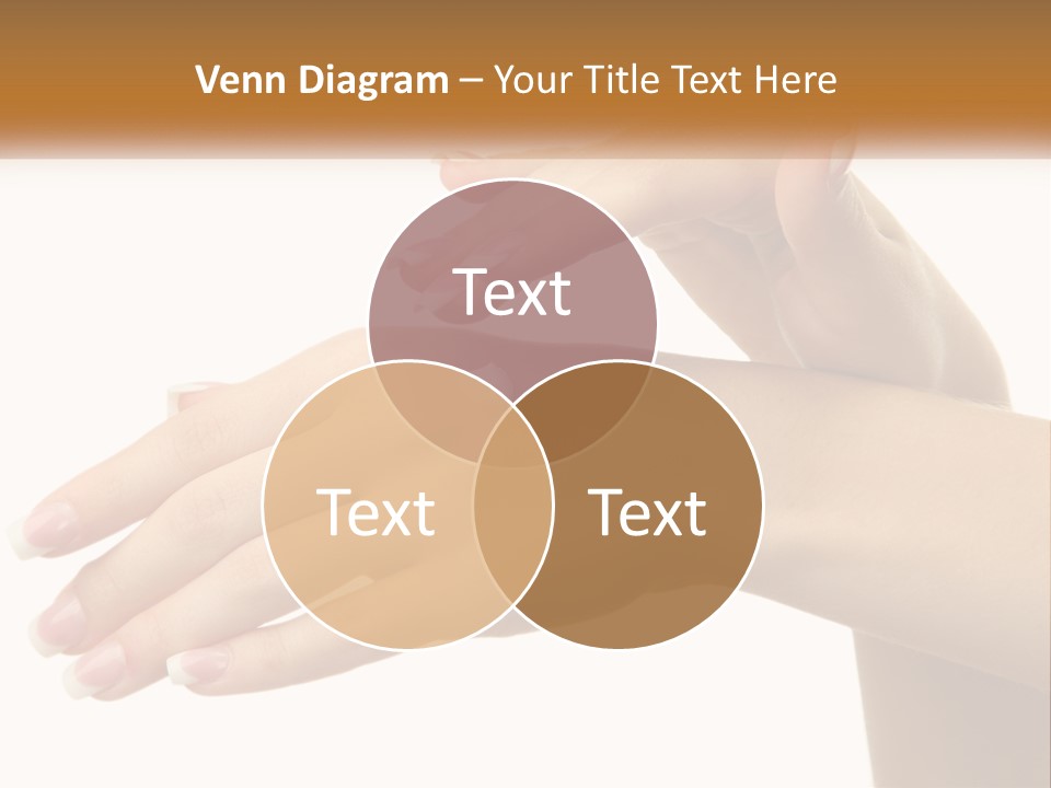 A Woman's Hands With White Nail Polish On Them PowerPoint Template