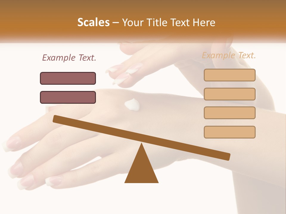 A Woman's Hands With White Nail Polish On Them PowerPoint Template
