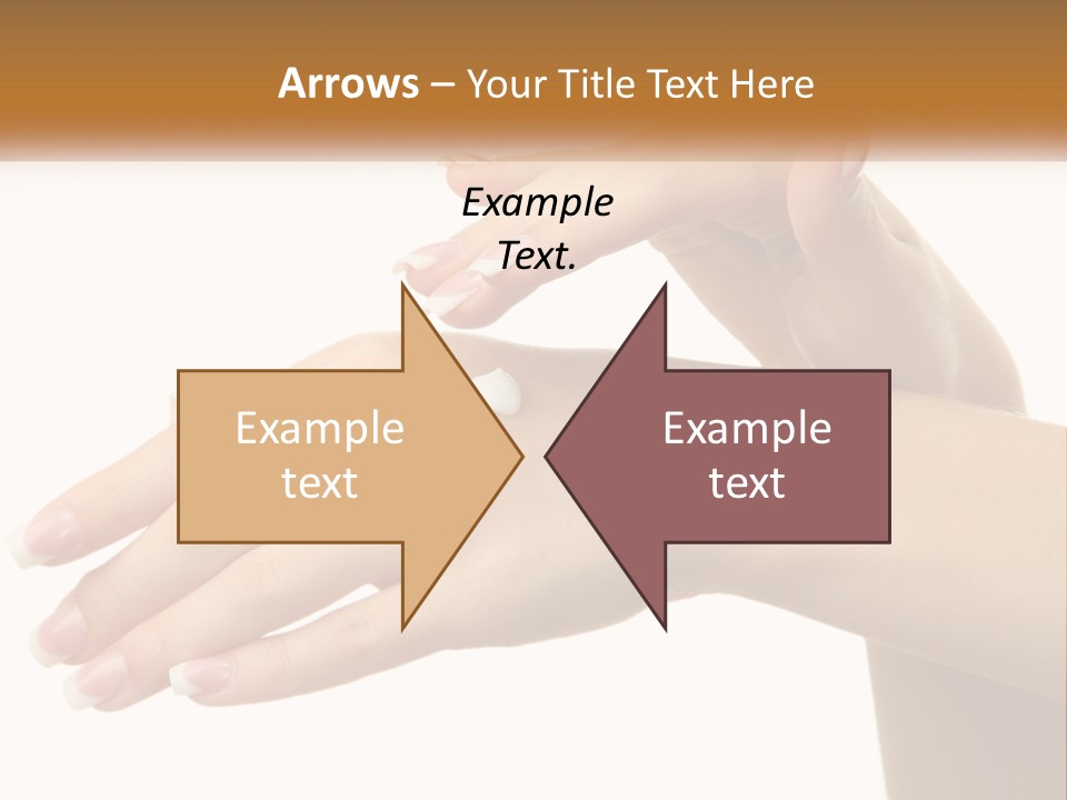 A Woman's Hands With White Nail Polish On Them PowerPoint Template