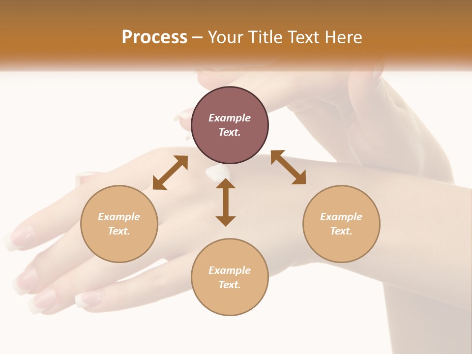 A Woman's Hands With White Nail Polish On Them PowerPoint Template