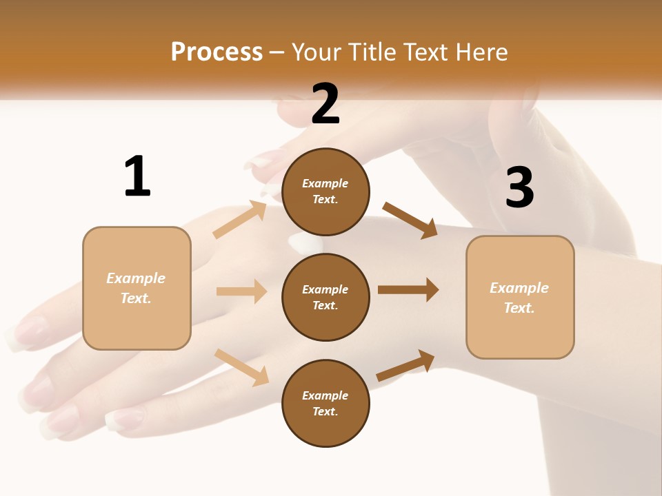 A Woman's Hands With White Nail Polish On Them PowerPoint Template