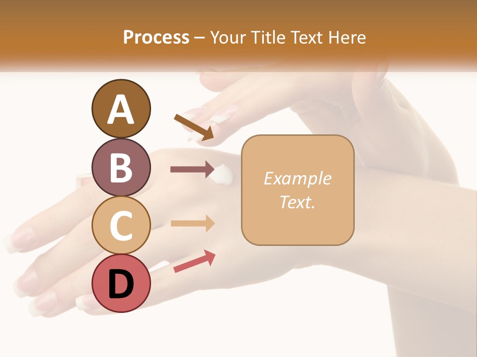 A Woman's Hands With White Nail Polish On Them PowerPoint Template
