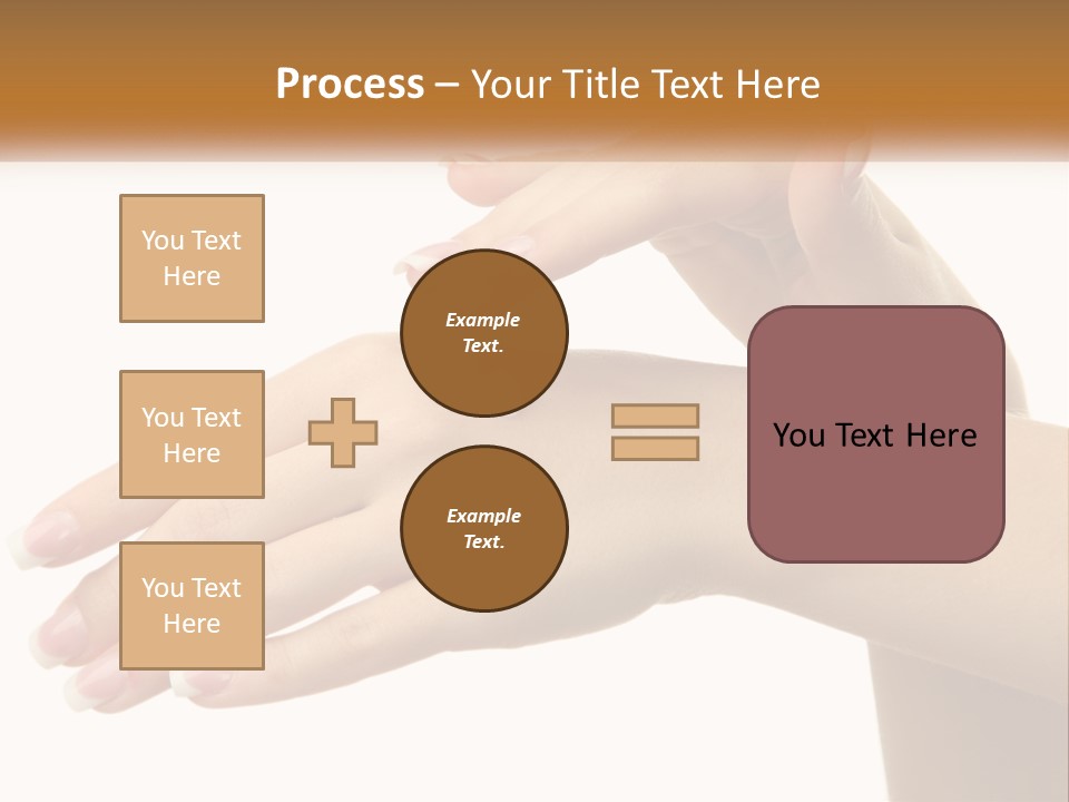 A Woman's Hands With White Nail Polish On Them PowerPoint Template