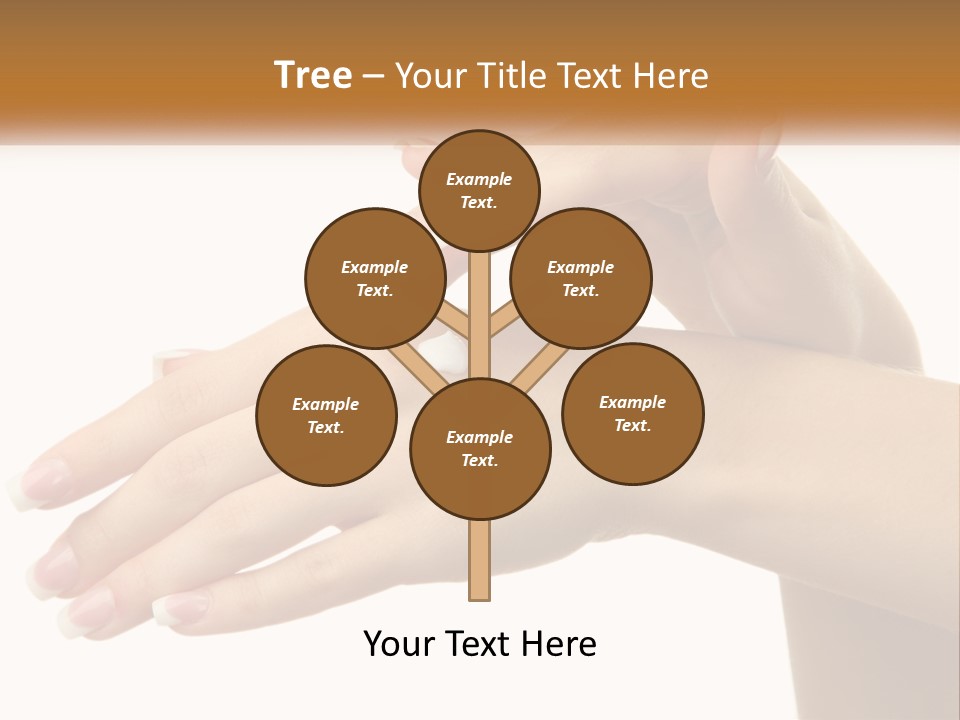 A Woman's Hands With White Nail Polish On Them PowerPoint Template