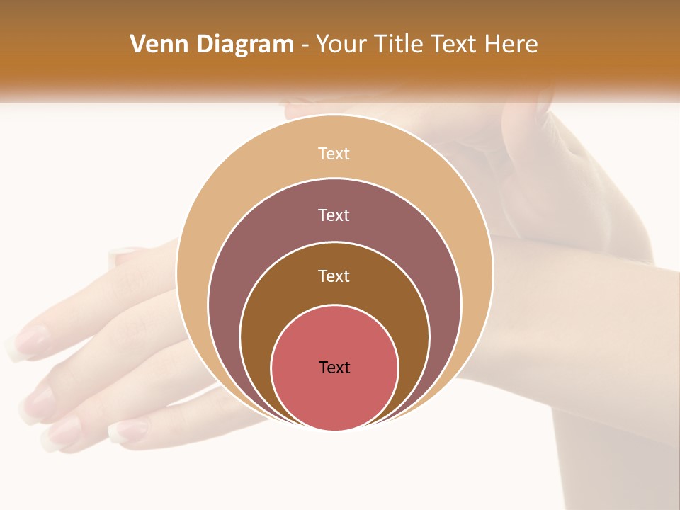 A Woman's Hands With White Nail Polish On Them PowerPoint Template