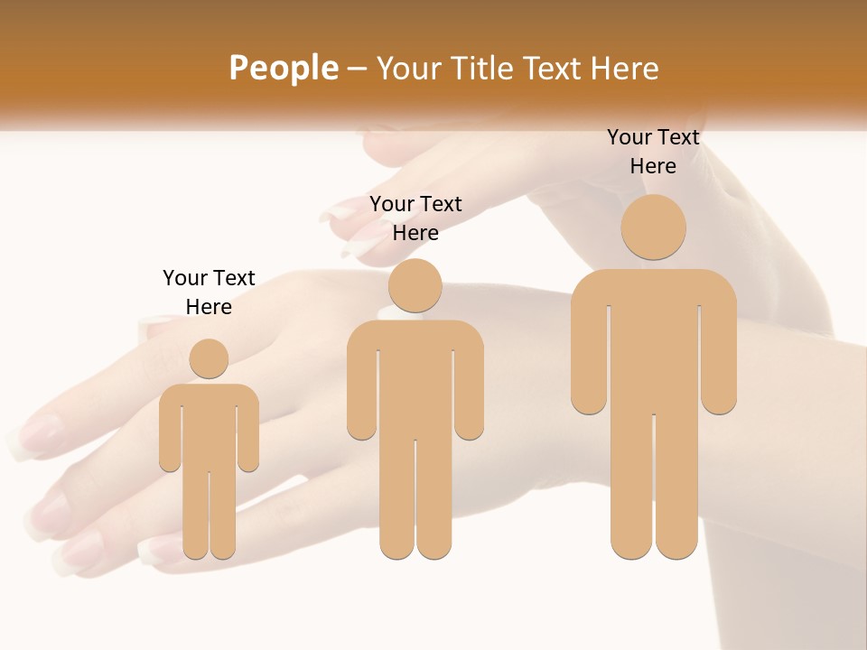 A Woman's Hands With White Nail Polish On Them PowerPoint Template