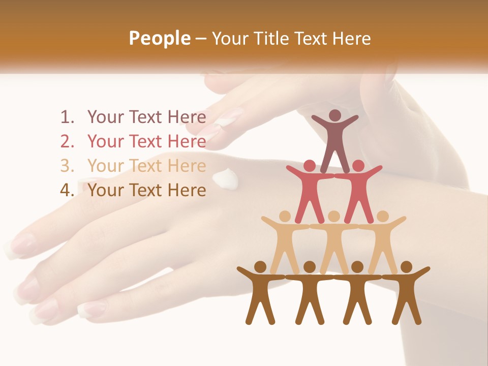 A Woman's Hands With White Nail Polish On Them PowerPoint Template