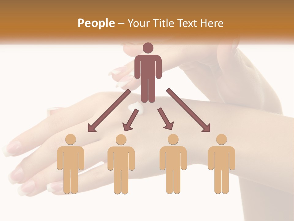 A Woman's Hands With White Nail Polish On Them PowerPoint Template