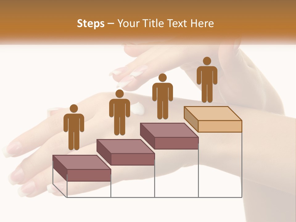 A Woman's Hands With White Nail Polish On Them PowerPoint Template