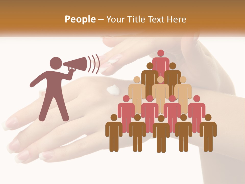 A Woman's Hands With White Nail Polish On Them PowerPoint Template