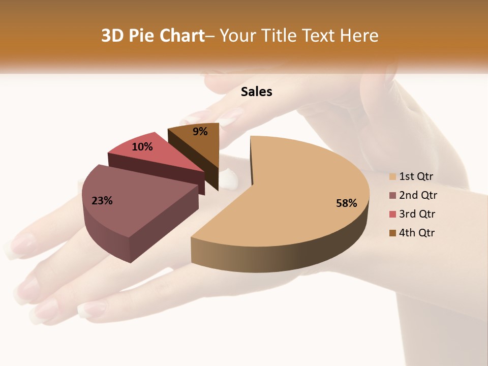 A Woman's Hands With White Nail Polish On Them PowerPoint Template