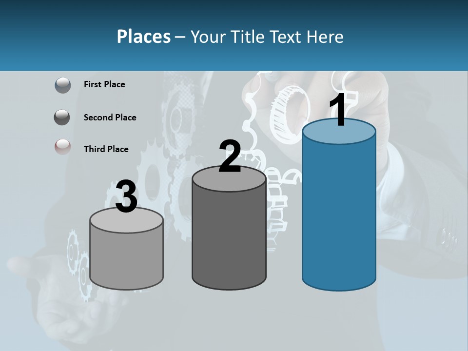 A Man In A Suit Holding A Business Card PowerPoint Template