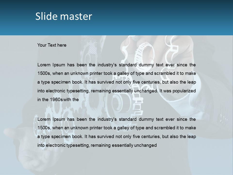 A Man In A Suit Holding A Business Card PowerPoint Template