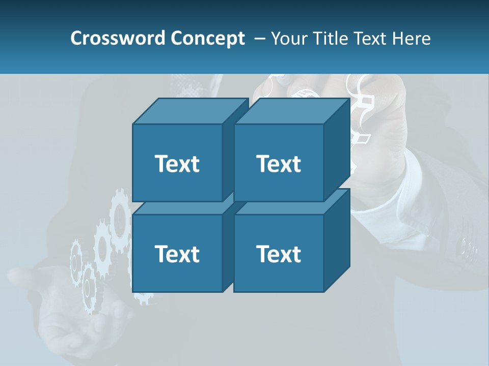 A Man In A Suit Holding A Business Card PowerPoint Template