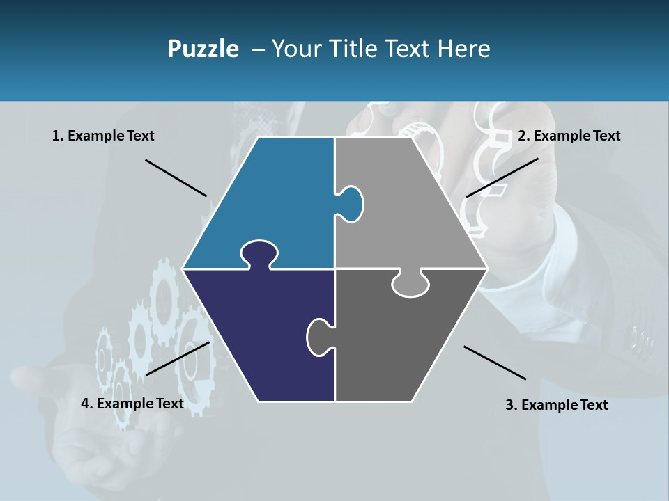 A Man In A Suit Holding A Business Card PowerPoint Template