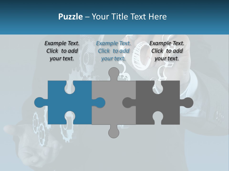 A Man In A Suit Holding A Business Card PowerPoint Template