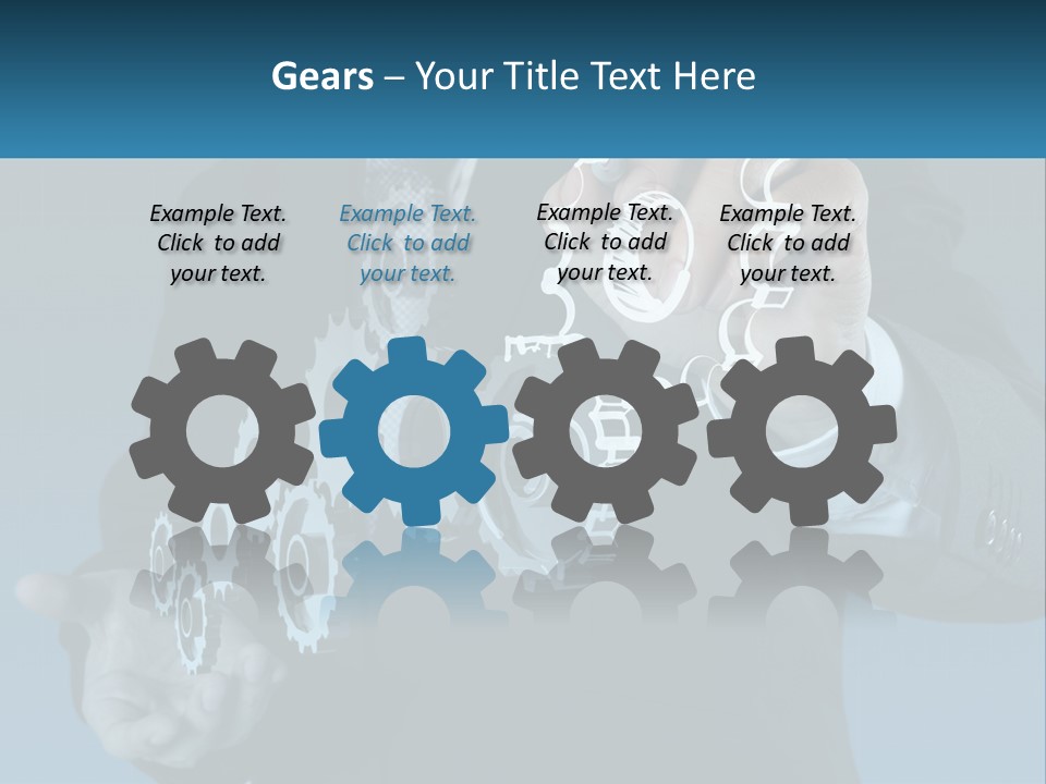 A Man In A Suit Holding A Business Card PowerPoint Template