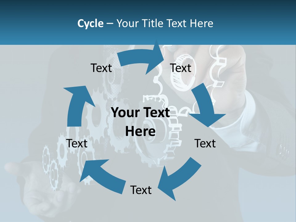 A Man In A Suit Holding A Business Card PowerPoint Template