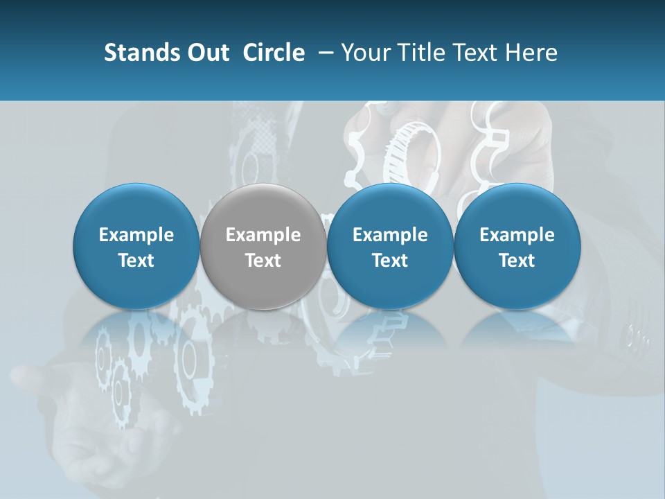 A Man In A Suit Holding A Business Card PowerPoint Template