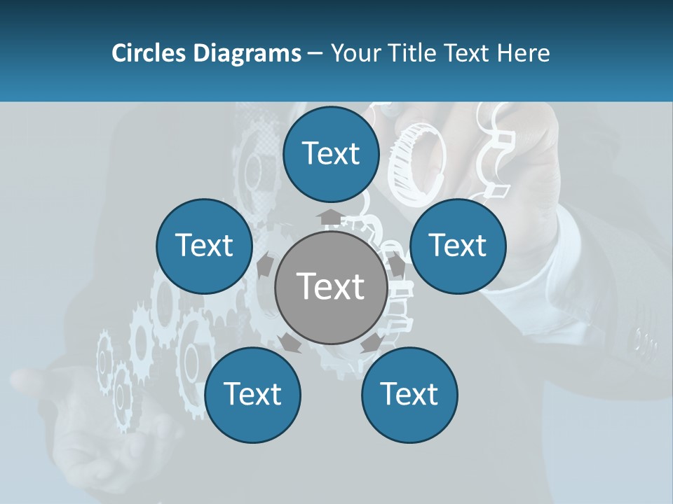 A Man In A Suit Holding A Business Card PowerPoint Template