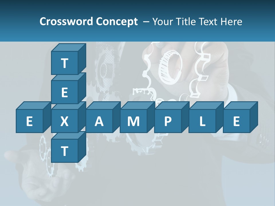 A Man In A Suit Holding A Business Card PowerPoint Template