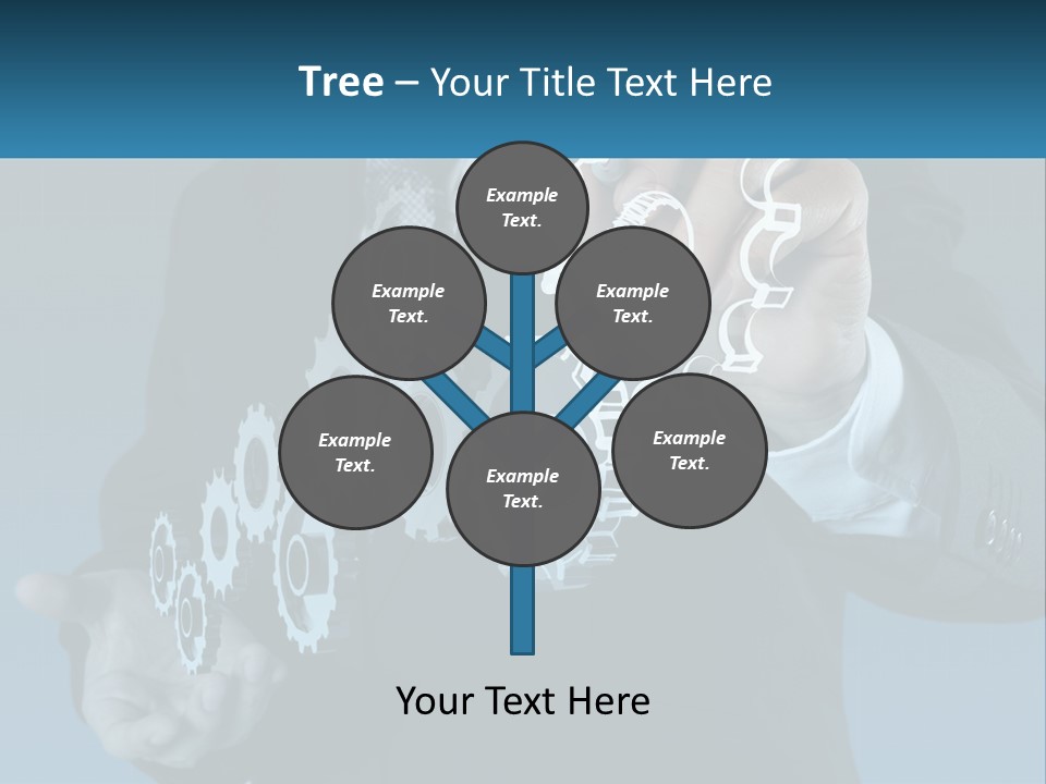 A Man In A Suit Holding A Business Card PowerPoint Template