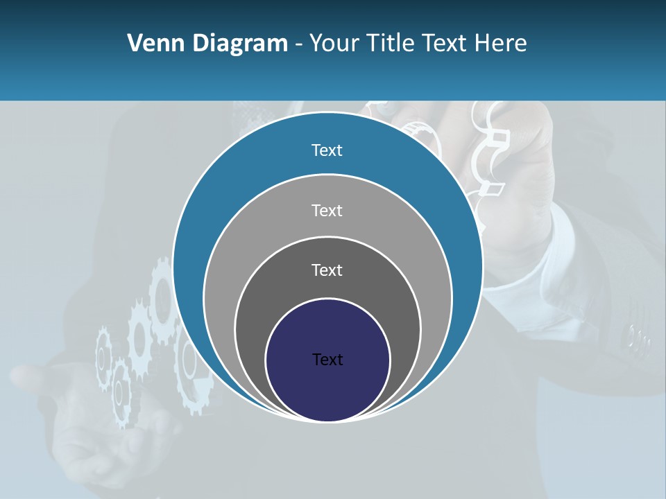 A Man In A Suit Holding A Business Card PowerPoint Template