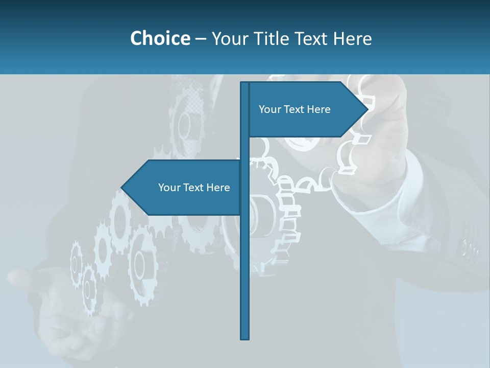 A Man In A Suit Holding A Business Card PowerPoint Template