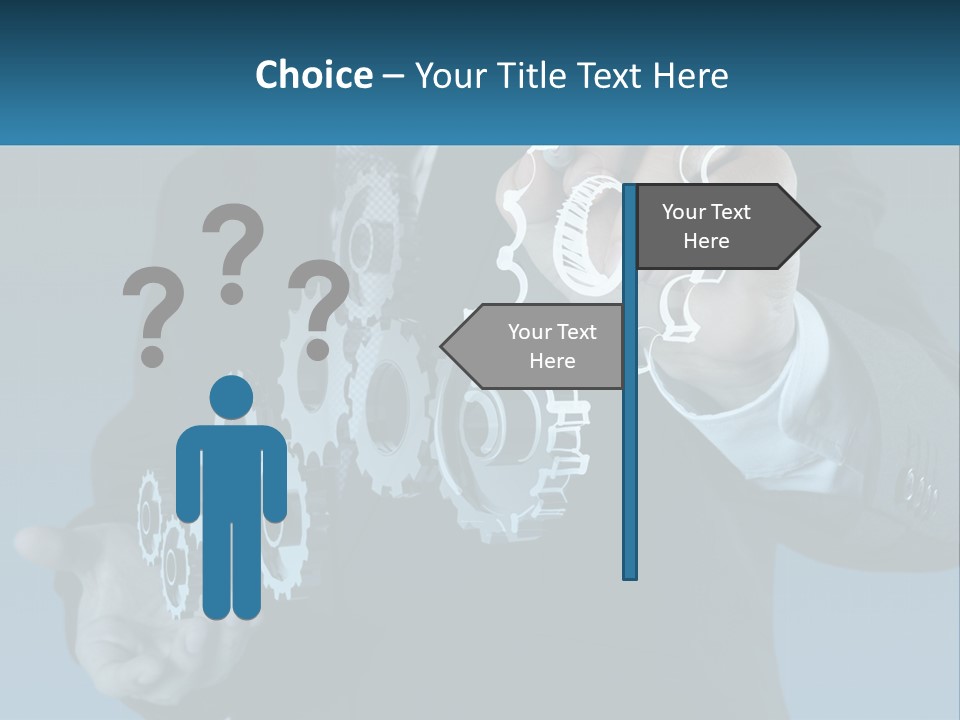 A Man In A Suit Holding A Business Card PowerPoint Template