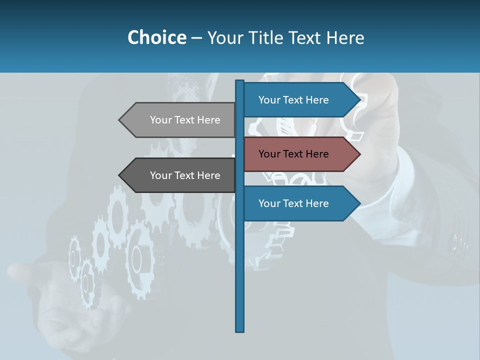 A Man In A Suit Holding A Business Card PowerPoint Template