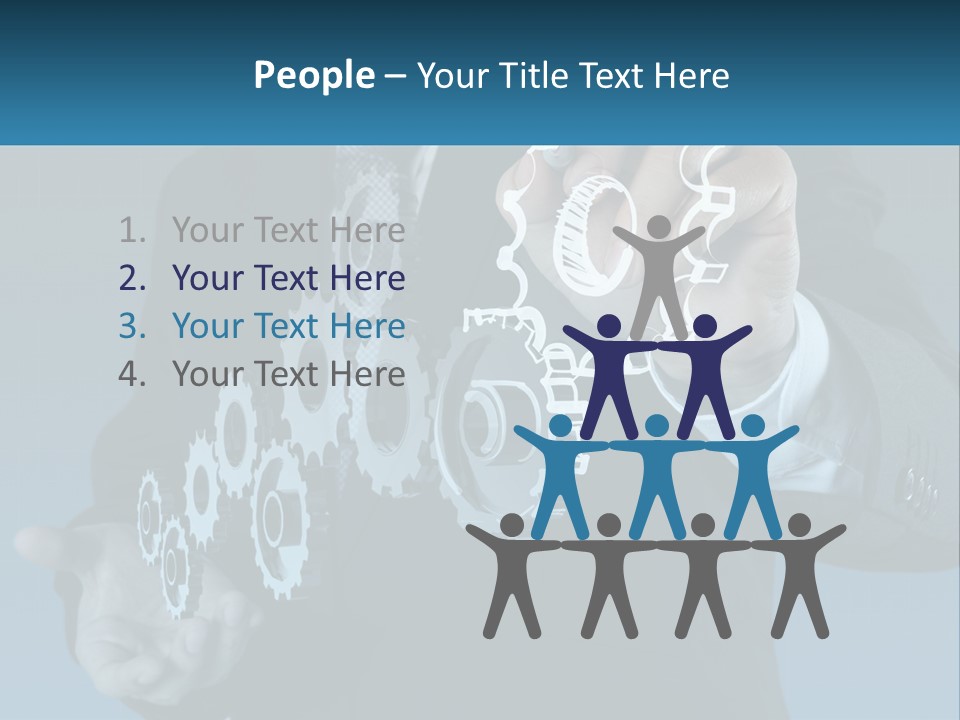 A Man In A Suit Holding A Business Card PowerPoint Template