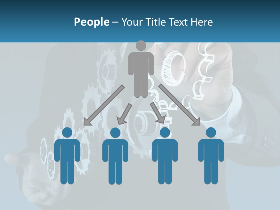 A Man In A Suit Holding A Business Card PowerPoint Template