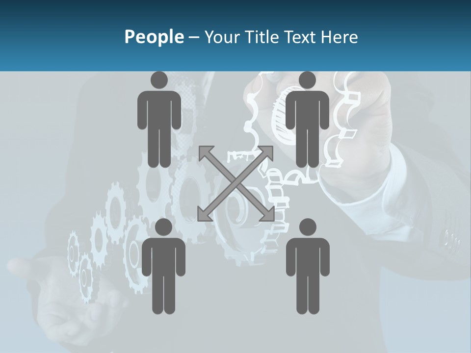 A Man In A Suit Holding A Business Card PowerPoint Template