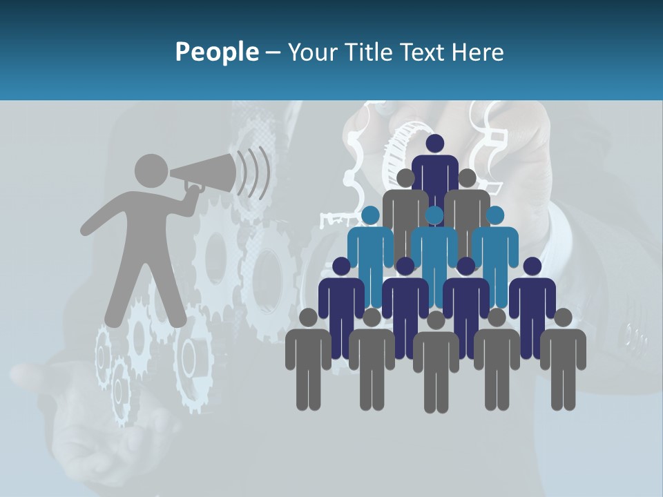 A Man In A Suit Holding A Business Card PowerPoint Template