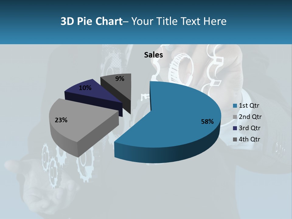 A Man In A Suit Holding A Business Card PowerPoint Template