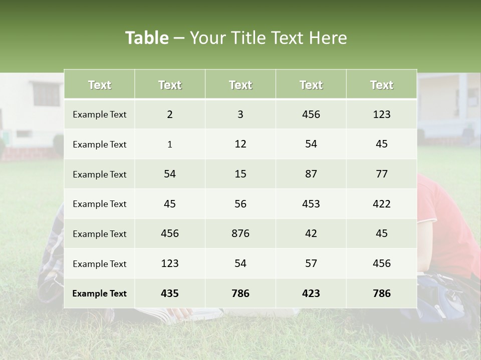 A Group Of People Sitting On The Grass With A Laptop PowerPoint Template