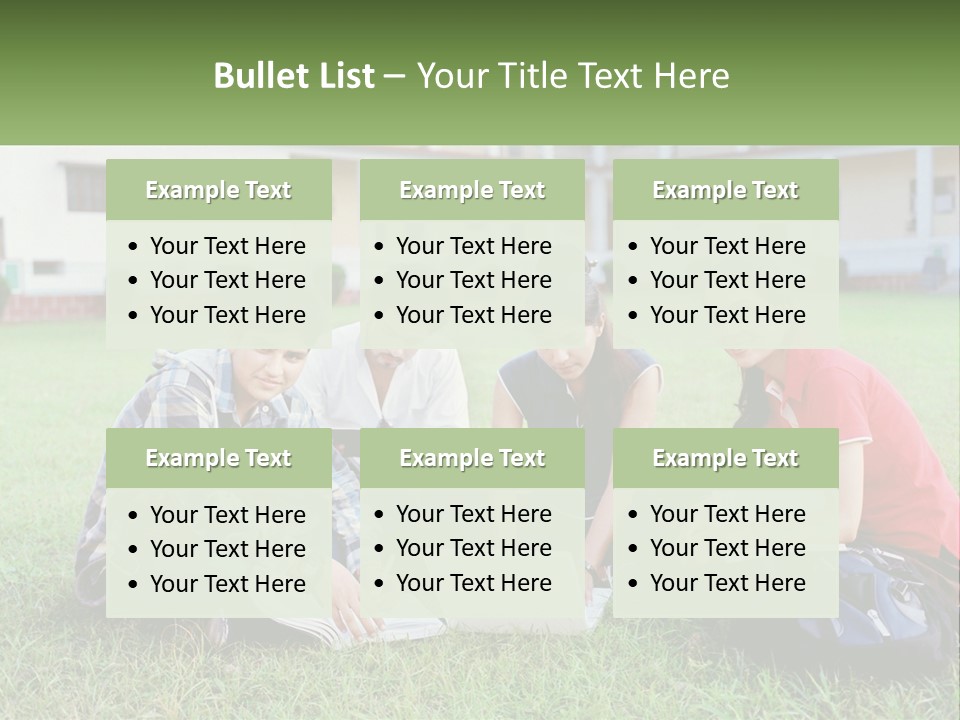A Group Of People Sitting On The Grass With A Laptop PowerPoint Template