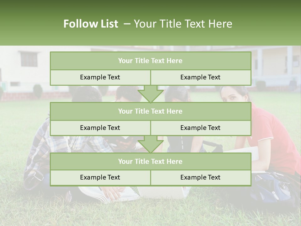 A Group Of People Sitting On The Grass With A Laptop PowerPoint Template