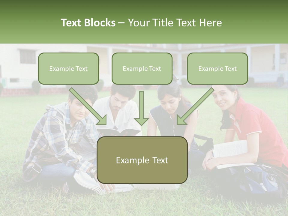 A Group Of People Sitting On The Grass With A Laptop PowerPoint Template