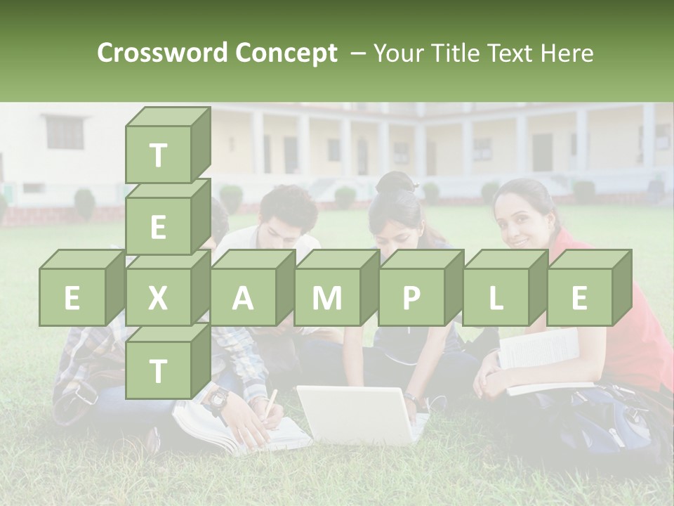 A Group Of People Sitting On The Grass With A Laptop PowerPoint Template