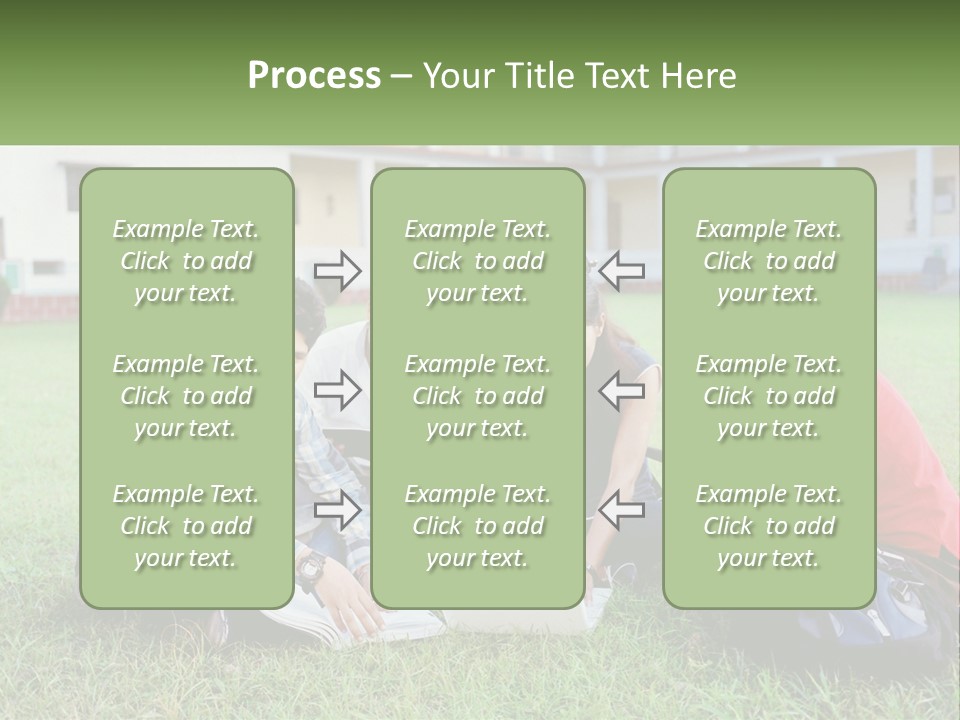 A Group Of People Sitting On The Grass With A Laptop PowerPoint Template
