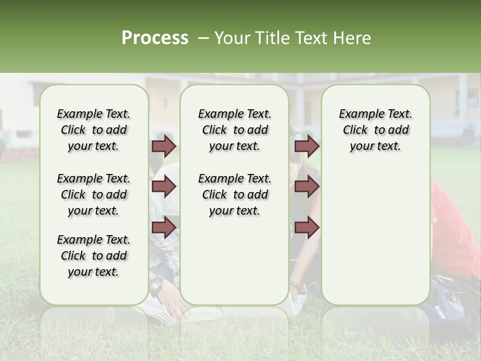 A Group Of People Sitting On The Grass With A Laptop PowerPoint Template