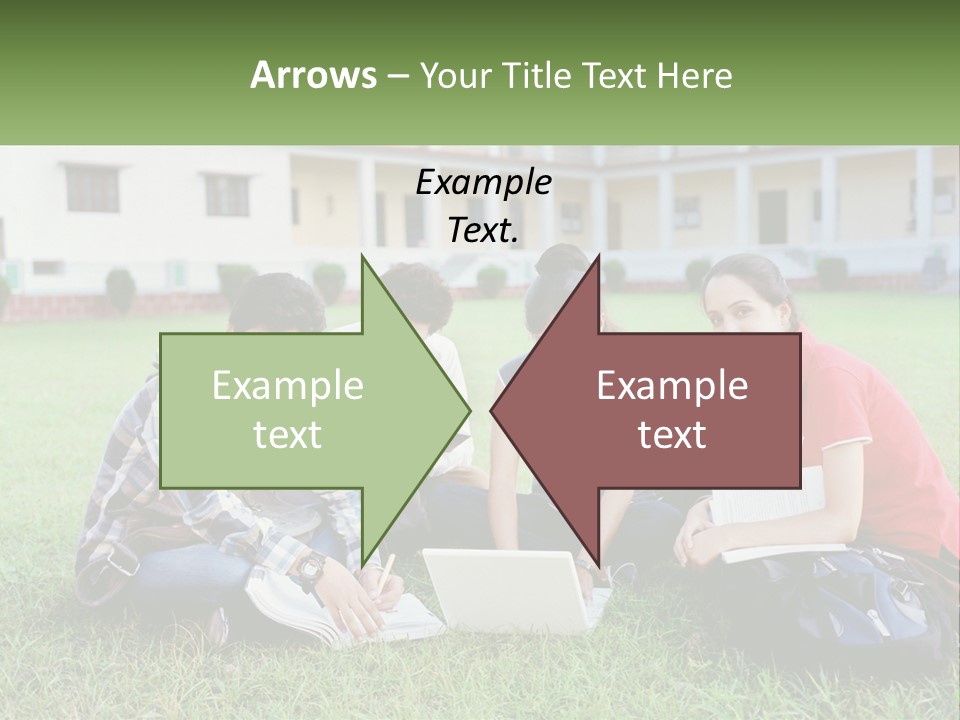 A Group Of People Sitting On The Grass With A Laptop PowerPoint Template