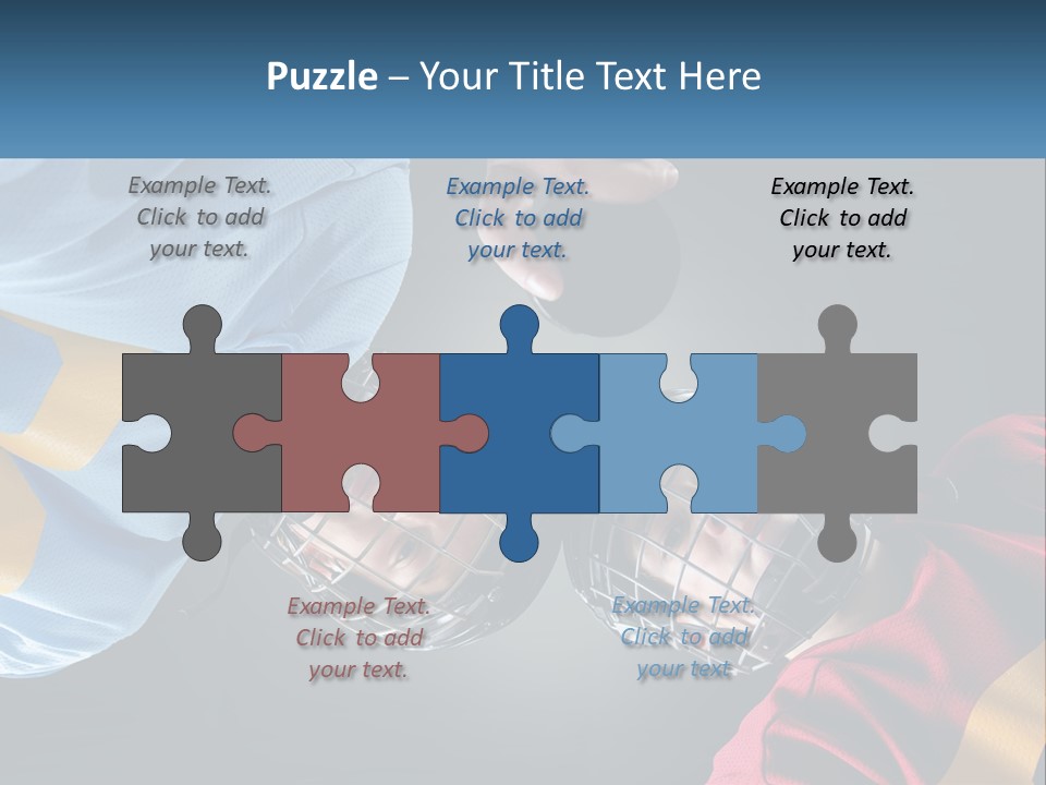 A Man And A Woman Wearing Hockey Helmets PowerPoint Template