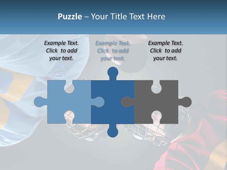 A Man And A Woman Wearing Hockey Helmets PowerPoint Template