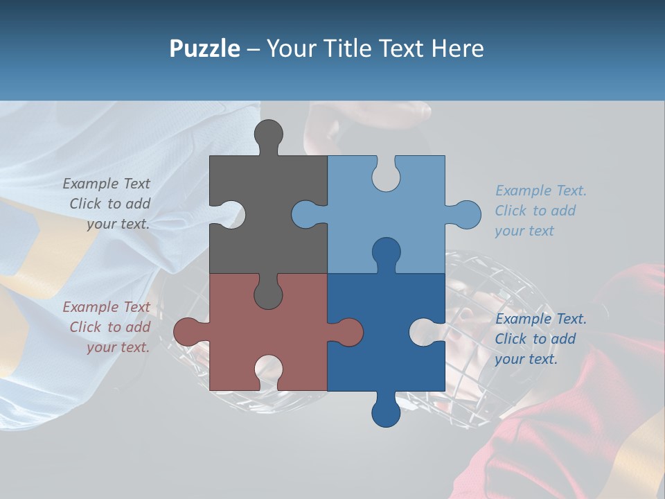 A Man And A Woman Wearing Hockey Helmets PowerPoint Template